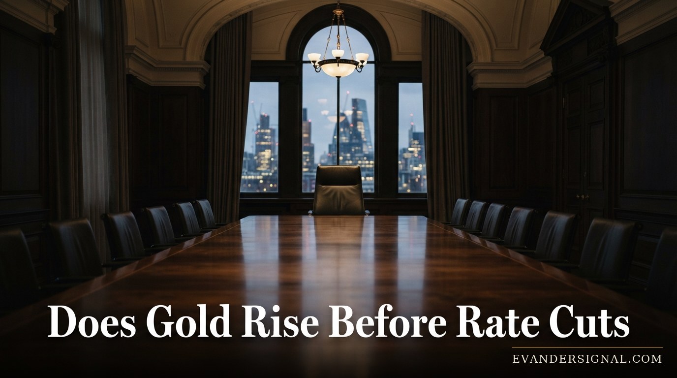Empty central bank boardroom at dusk symbolising uncertainty over interest rate decisions